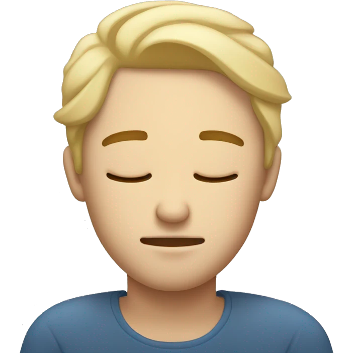 Blond man and brunette woman asleep emoji