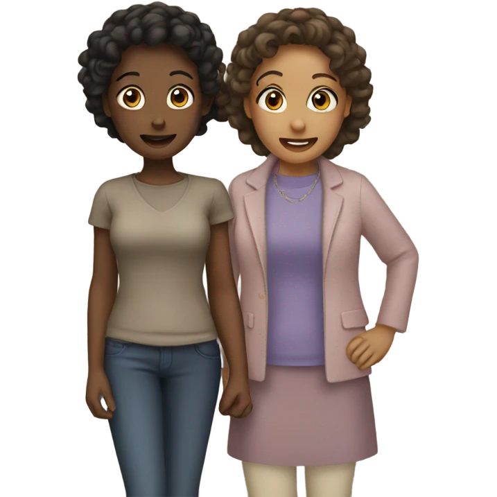 2 girls talking emoji