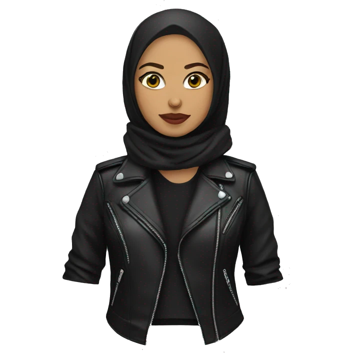 Punk hijabi leather jacket  emoji