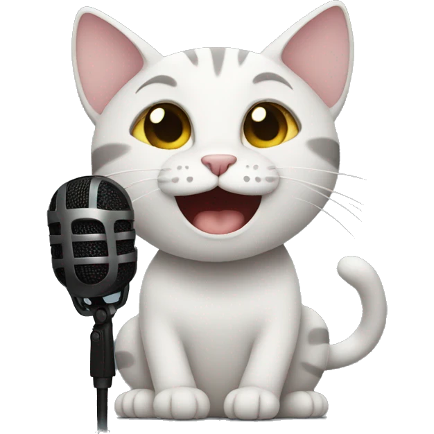 Cat singing emoji
