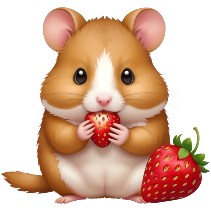 Hamster eating strawberry emoji