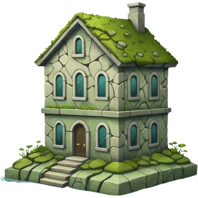 a building nearly underwater emoji