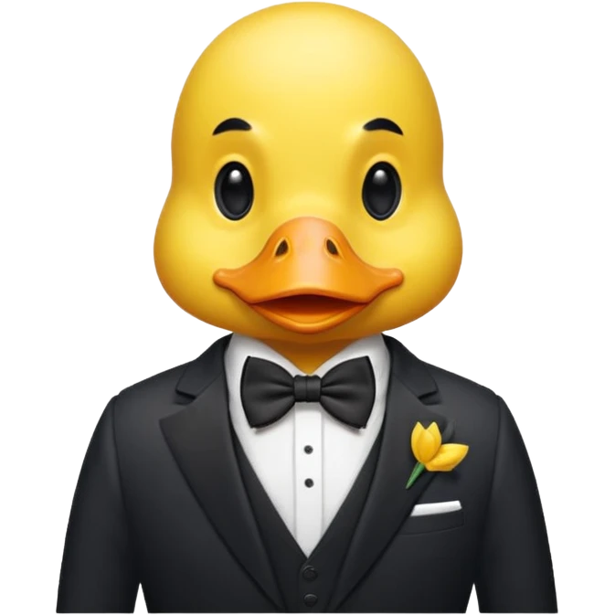 gentlemanly yellow duck in a suit emoji
