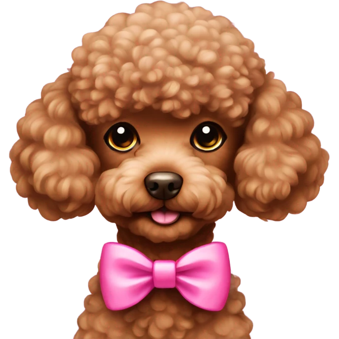 brown toy poodle with pink bow emoji