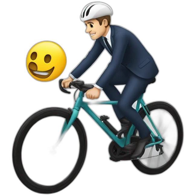 Macron à vélo  emoji