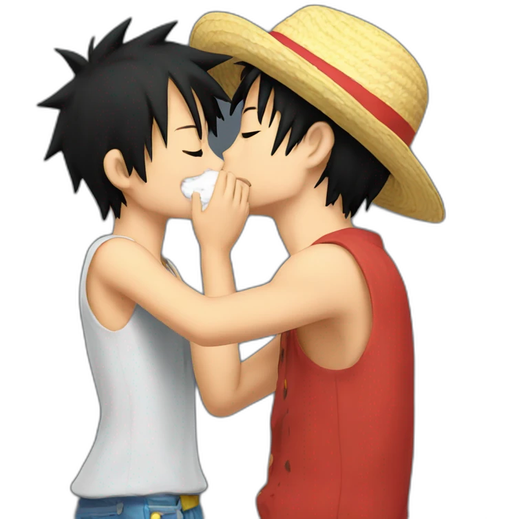 Luffy kiss emoji
