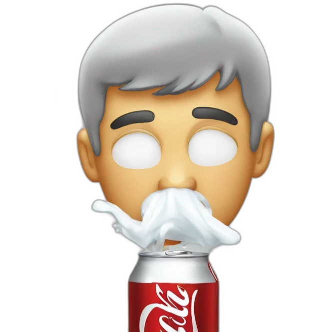 Man sneezing Diet Coke from his nose emoji