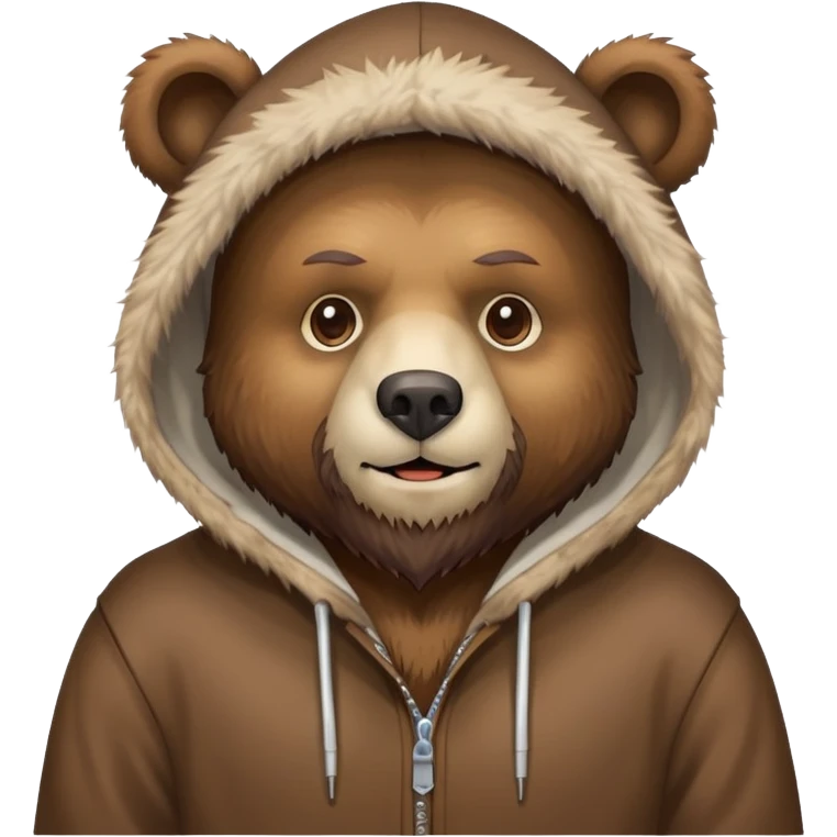 Bear with beard and hoddie  emoji
