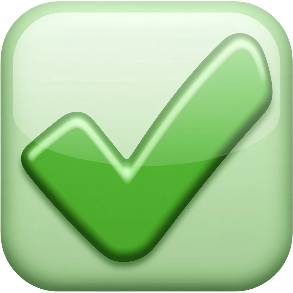 Un signo de palomita de color verde emoji