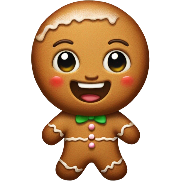 Cute realistic, gingerbread man emoji