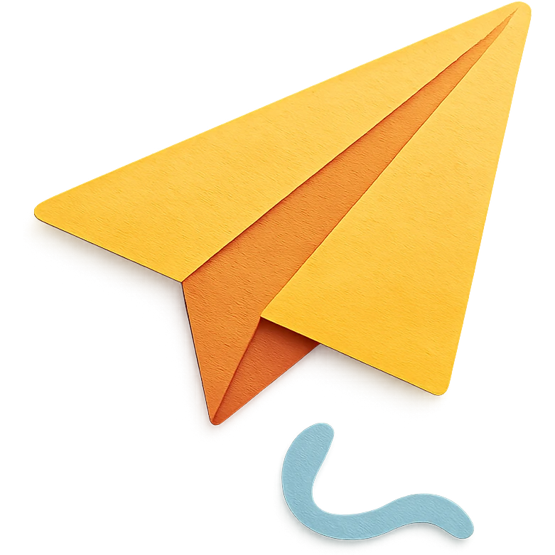 a paper airplane, simple and iconic, clean illustration style emoji