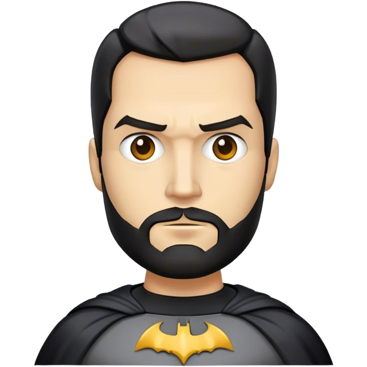 Black batman with lighter skin and a short black beard emoji