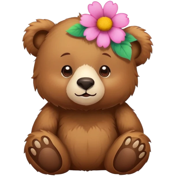 Bear with a flower on head emoji