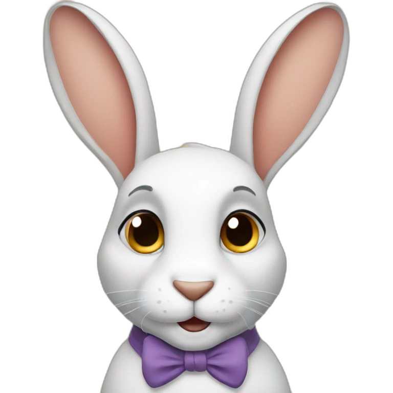 Smart rabbit with big ears emoji