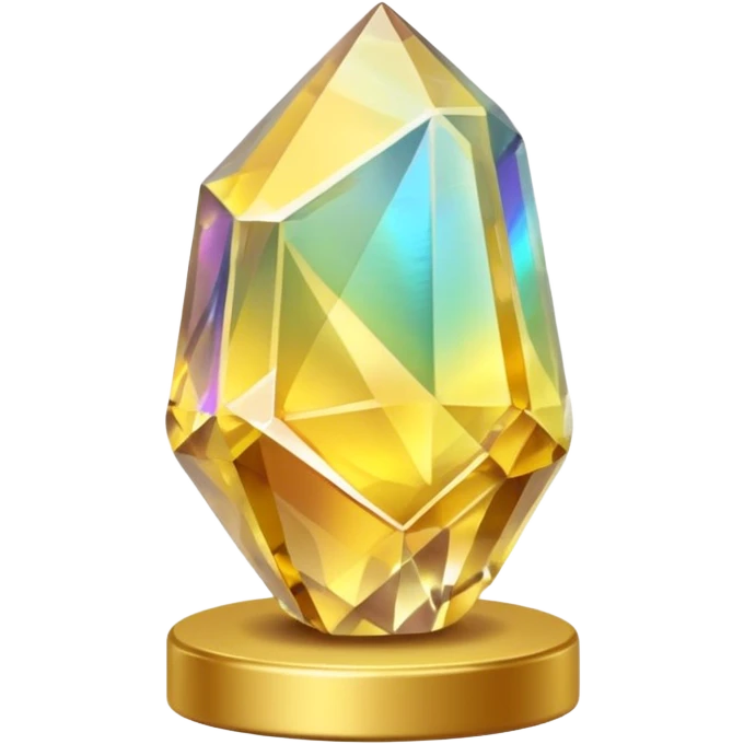 Magic gold yellow mineral crystal On the stand emoji