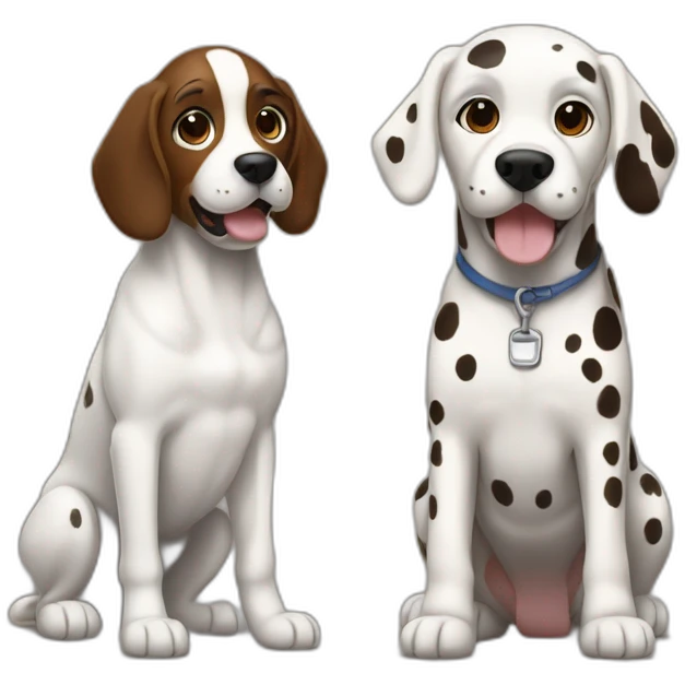 Dalmatiner next to brown Dalmatiner emoji