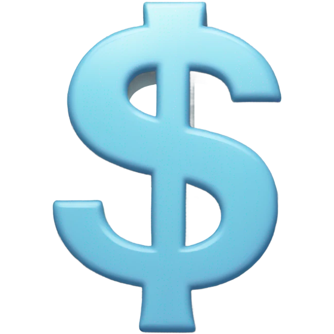 Pale blue dollar sign emoji
