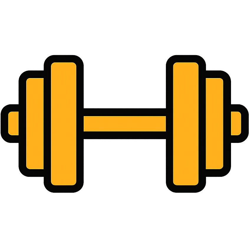 gold and black outlined icon for Gym emoji