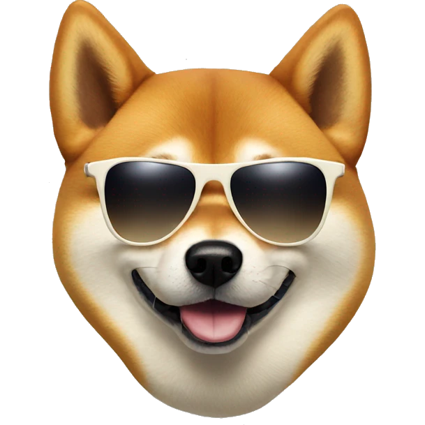 shiba dog with sunglasses emoji