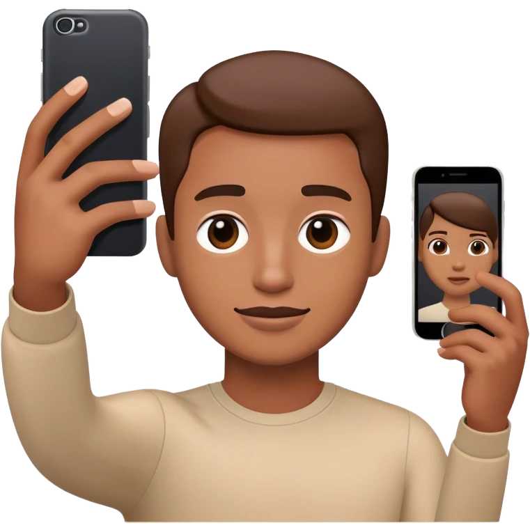 smartphone taking a selfie emoji