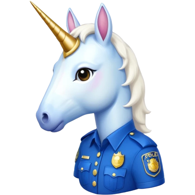 unicorn wearing a police uniform emoji