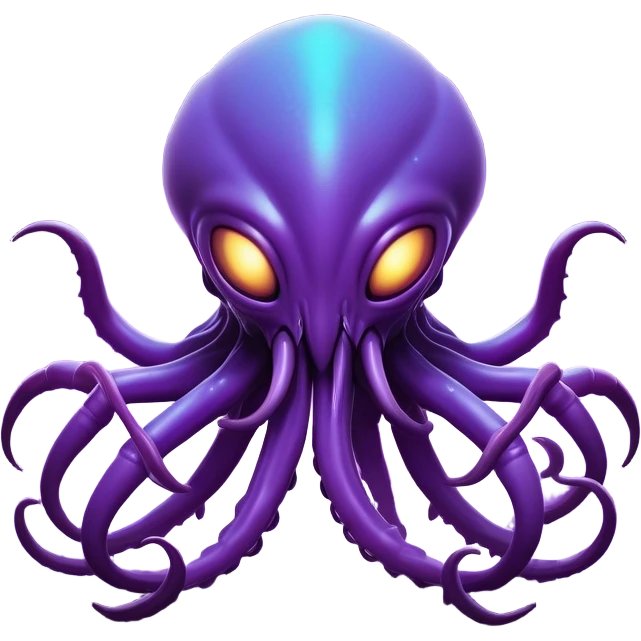 Clash of Clans aesthetic: Cinematic fierce Zerg Alien Emoji, rendered in a 3D vector-style similar to standard emojis with minimal shading and bold, simplified shapes. A compact, isometric, otherworldly creature with insectoid, organic details and subtle, eerie tentacles, softly glowing with a sinister alien charm. Simplified yet unmistakably iconic, highly detailed and consistent, glowing with a soft, spectral radiance and high shine. Stylized with a touch of bio-engineered mischief and a soft glowing outline, capturing the essence of a fearsome extraterrestrial menace with a playful twist! emoji