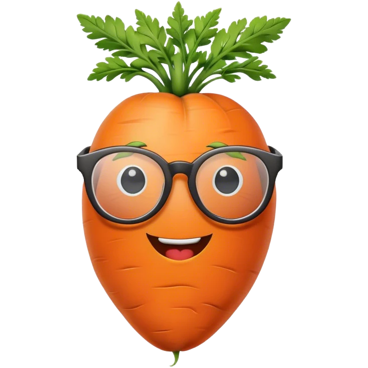 Carrot with glasses emoji