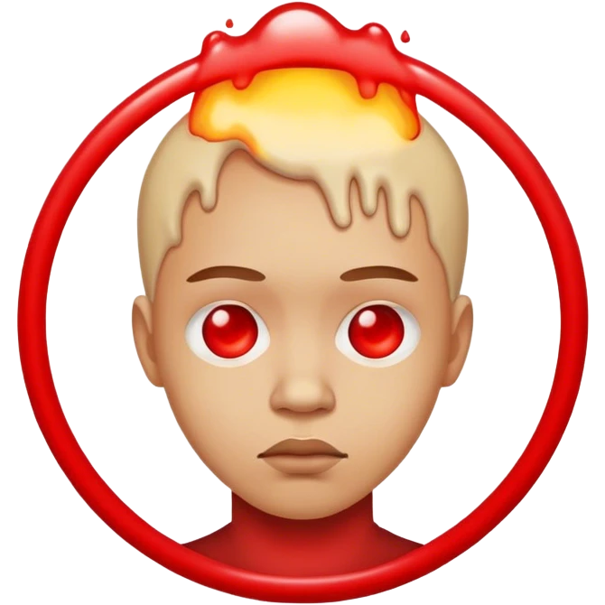 Person melting into a red circle emoji