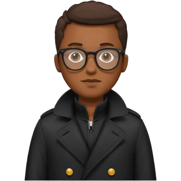 black man in black trenchcoat and glasses emoji