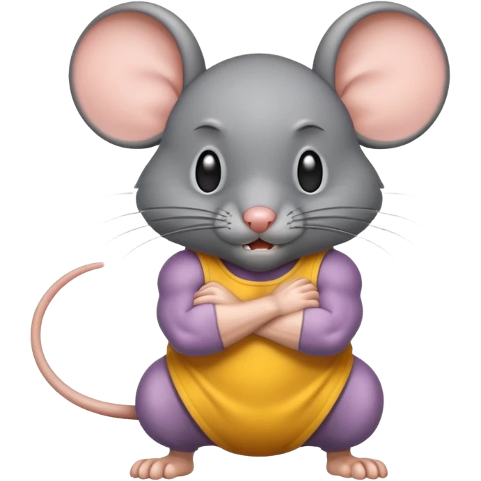 mouse with muscle emoji