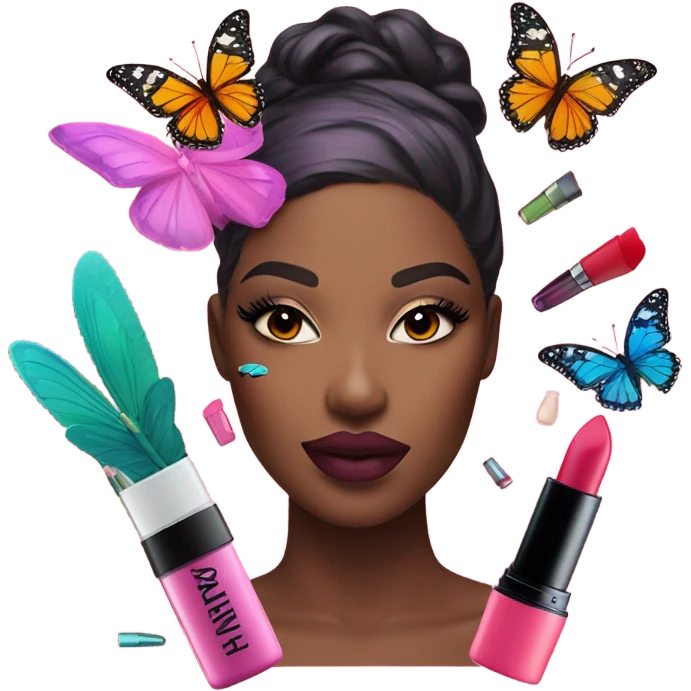 lipstick, butterflies, cosmetics emoji
