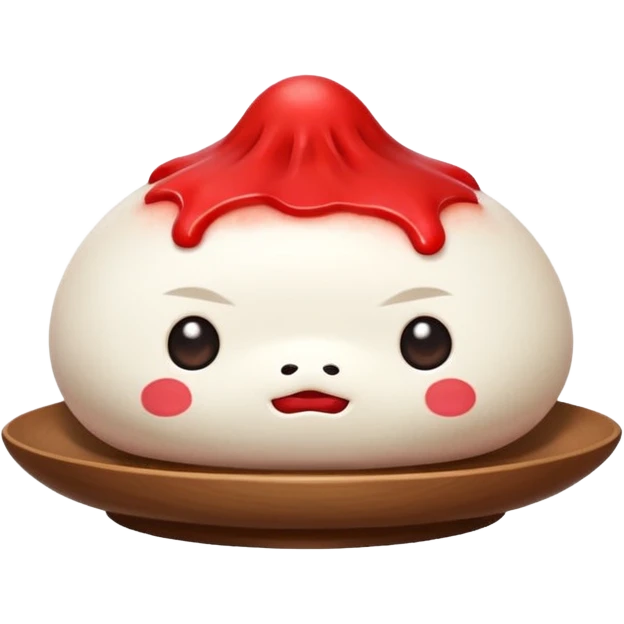 Un mochi japonés con cuernos y rabo de diablo  emoji