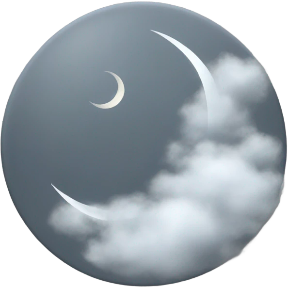 grey moon with translucent clouds  emoji