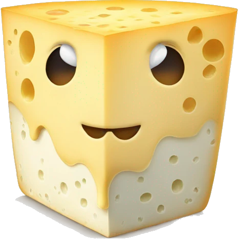 Une mascotte fromage emoji