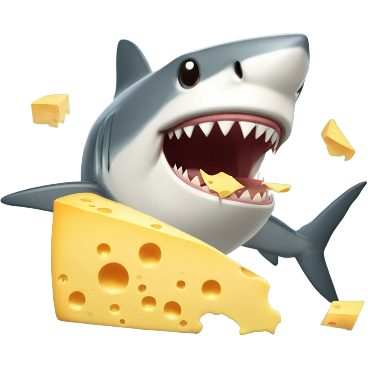 Shark eating cheese emoji