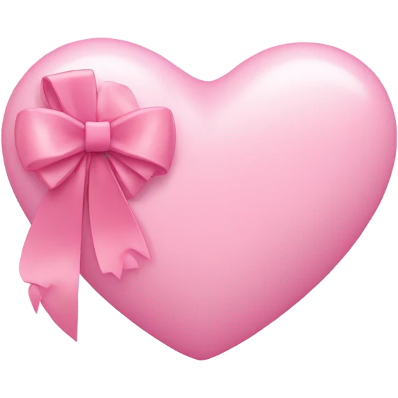 Light pink heart with small pink bow  emoji