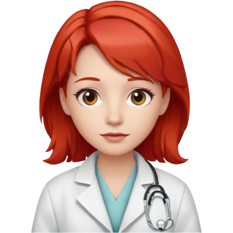 doctor with red hairclips emoji
