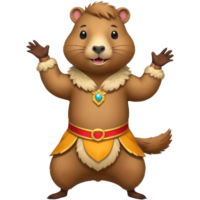 capybara is dancing in costume emoji