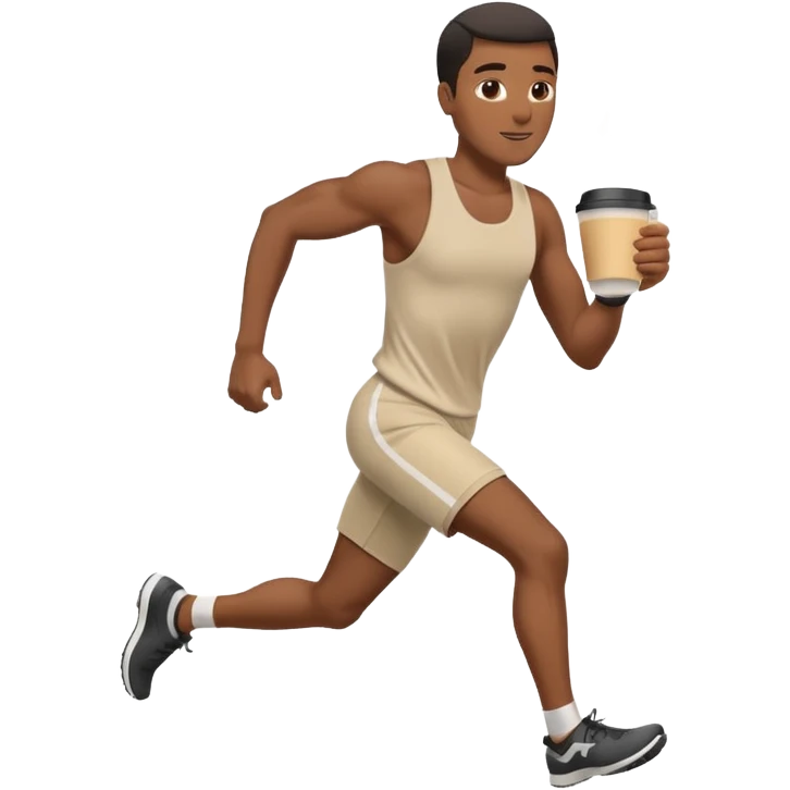 Morning Coffee Runner black man  emoji