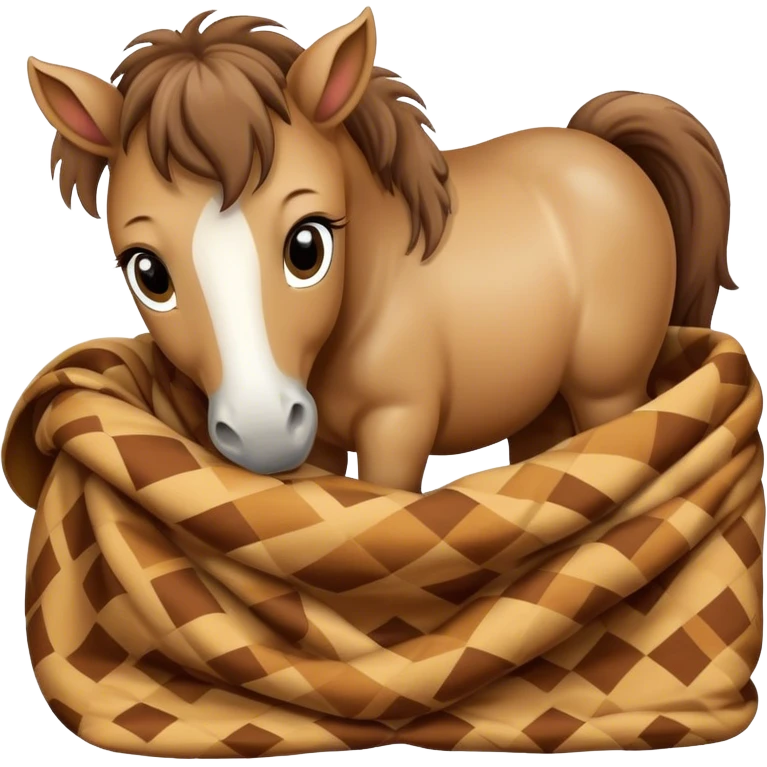 Baby horse cozy in blanket  emoji