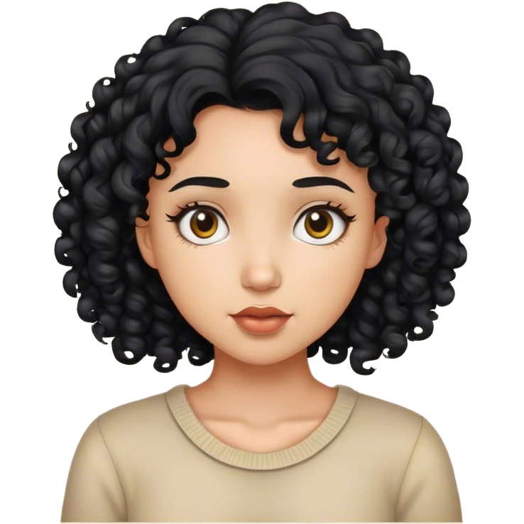 Girl with curly black hair emoji