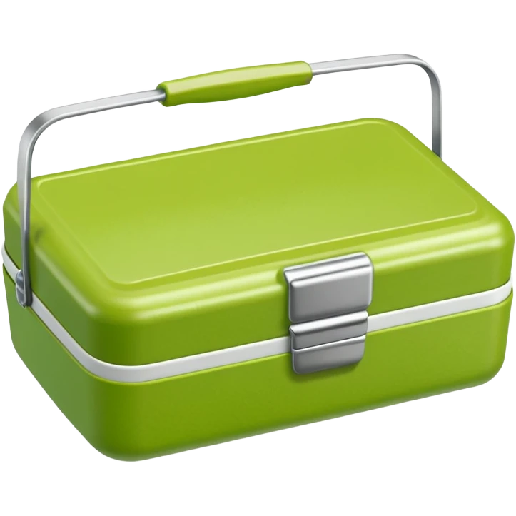 A small green empty lunchbox and a wipe emoji