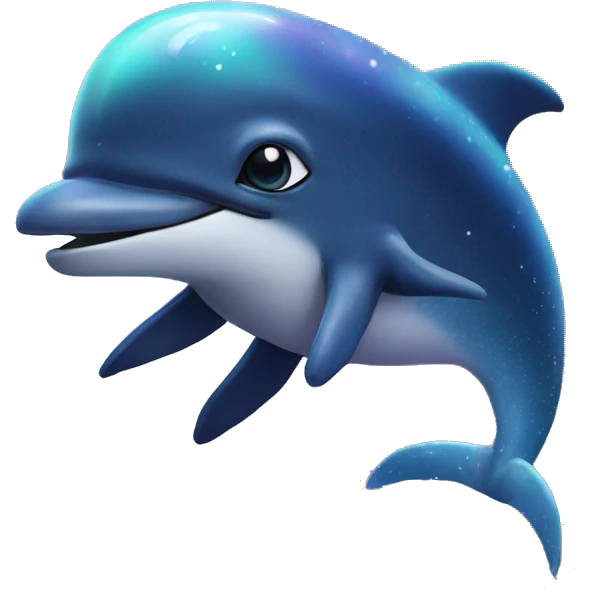 Space Dolphin swimming amongst galaxy emoji