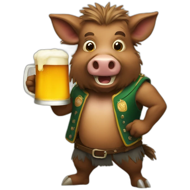 boar with beer emoji