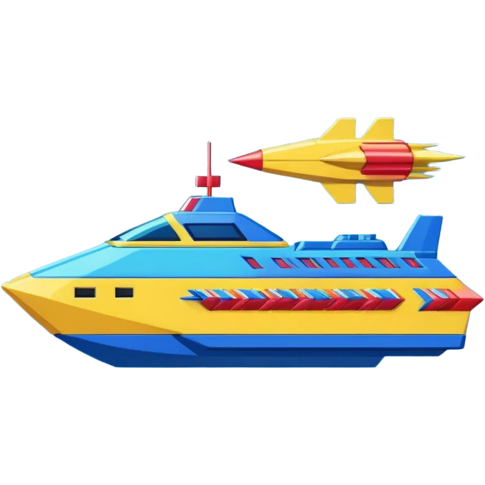 a galaga ship in a pixellated 1980s retro video game style emoji