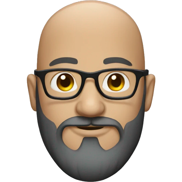 bearded Bald man wearing glasses emoji