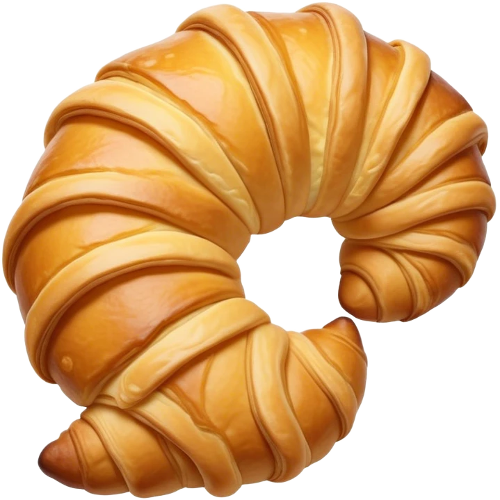 Cinematic Realistic Croissant Pastry Emoji, depicted as a flaky, buttery crescent with a golden, crisp exterior rendered with exquisite detail and warm, inviting lighting. emoji