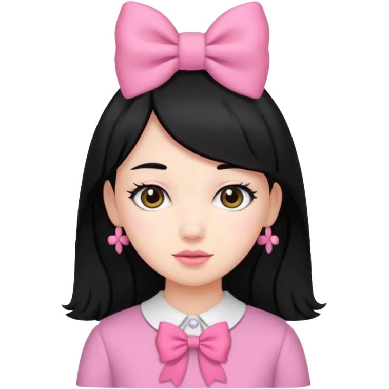 دختری که پاپیون زده پاپیون صورتی emoji