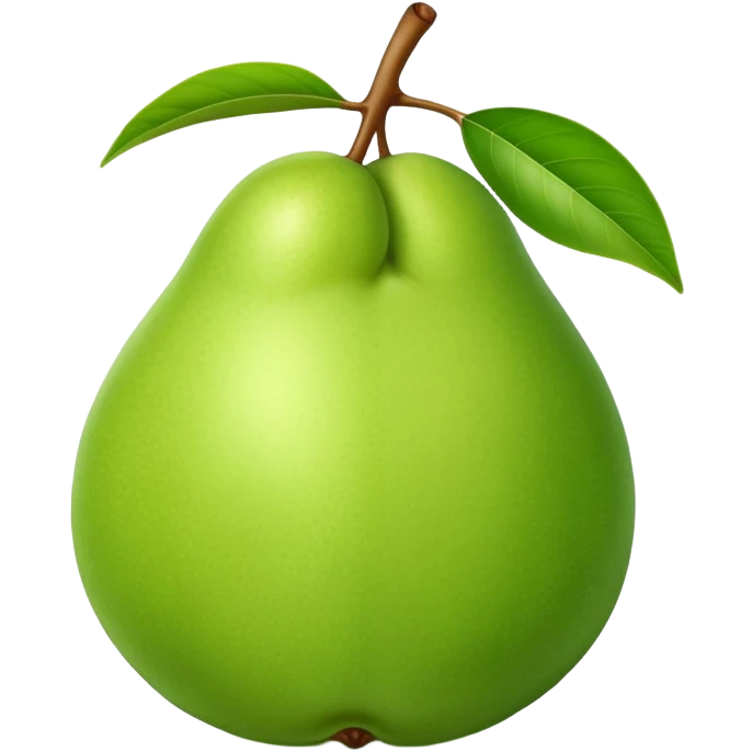 A whole green guava fruit with slight yellow tint emoji