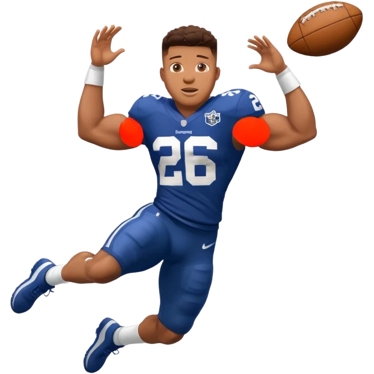 Saqoun Barkley hurdle over a 2 people emoji